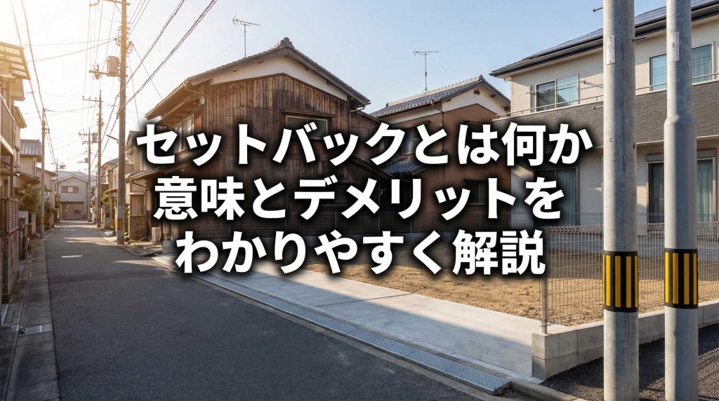 セットバックとは何か意味とデメリットをわかりやすく解説