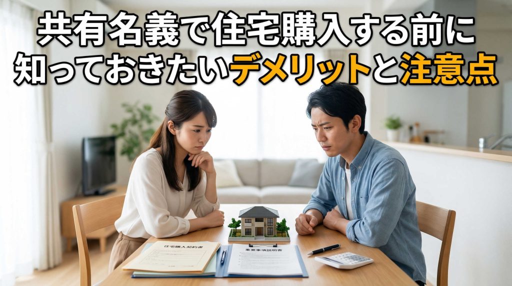 共有名義で住宅購入する前に知っておきたいデメリットと注意点