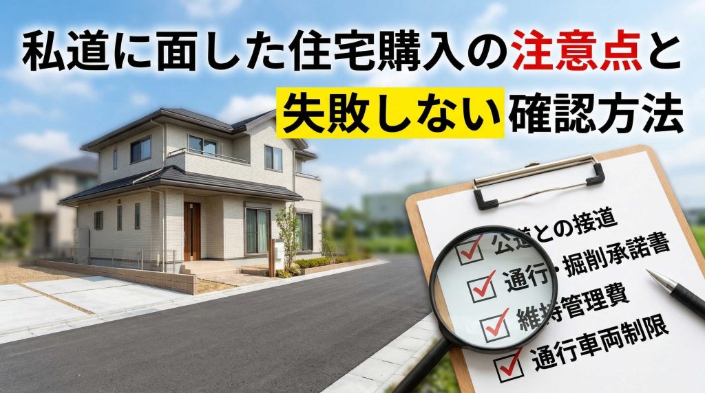 私道に面した住宅購入の注意点と失敗しない確認方法