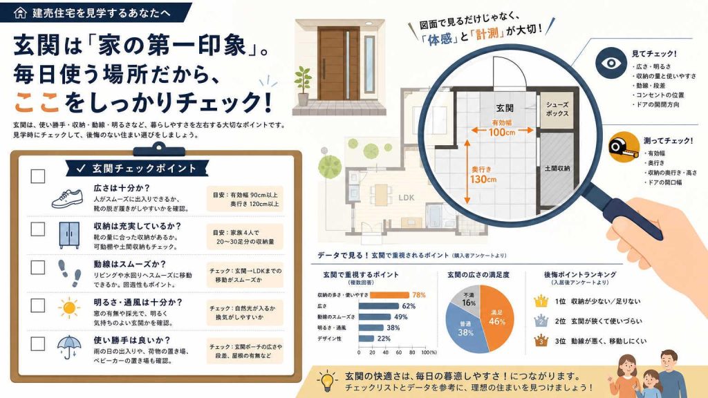 建売住宅の玄関を見学するときのチェックポイント