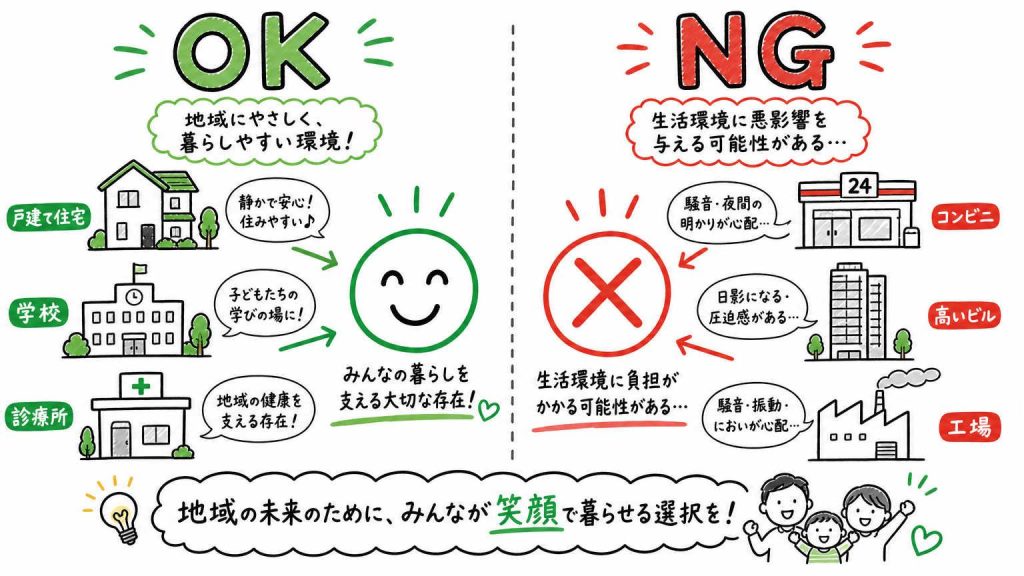 第一種低層住居専用地域で建てられる建物・建てられない建物