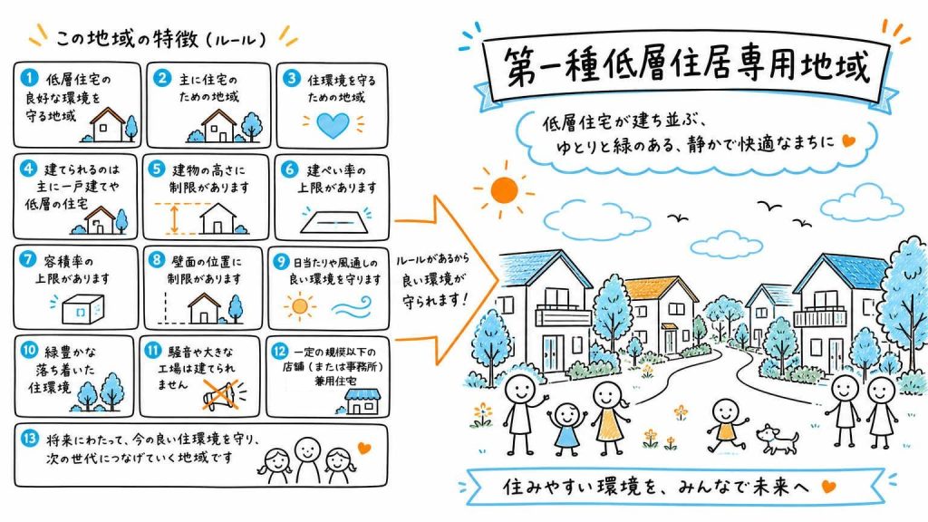 第一種低層住居専用地域とは？住宅購入前に知りたい基本と注意点