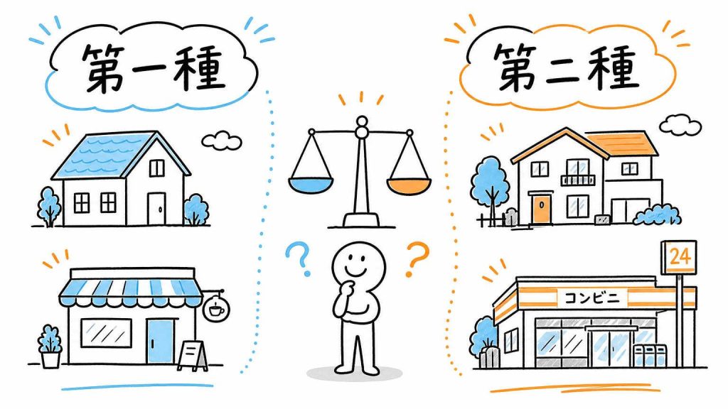 第二種低層住居専用地域との違いを簡単に比較