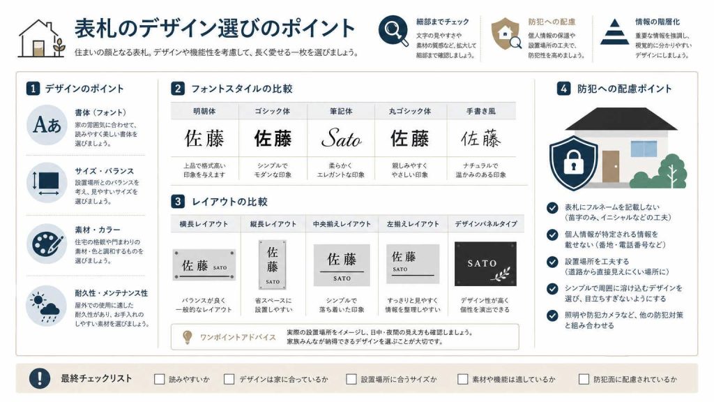 表札のデザインを選ぶときのポイント