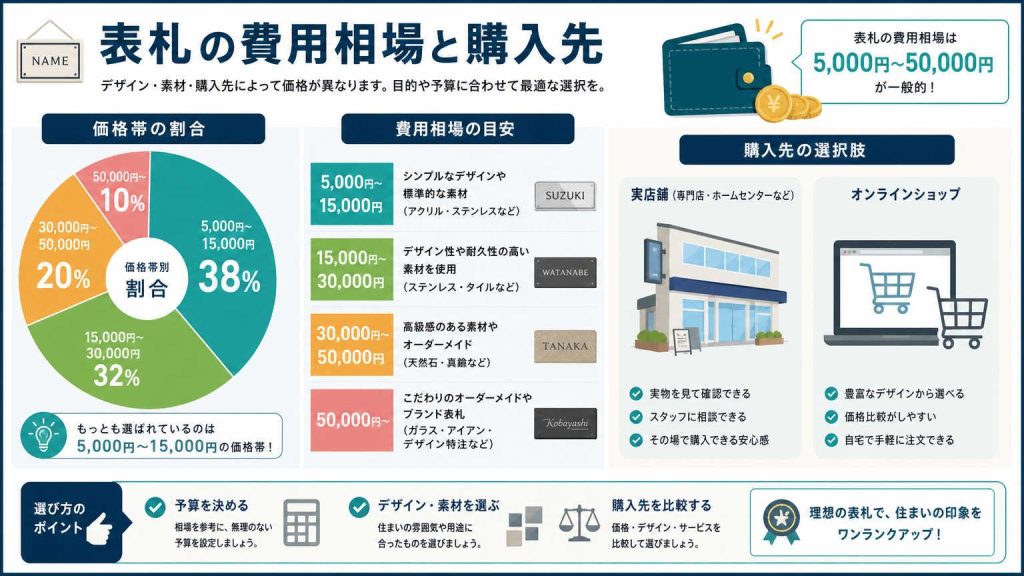 表札の費用相場と購入先